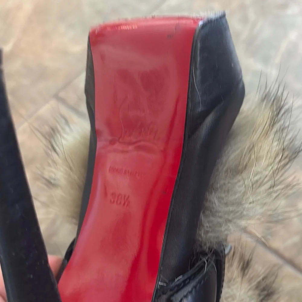 Christian Louboutin Black and Fur Women's Boots Toundra - Picture 15 of 16